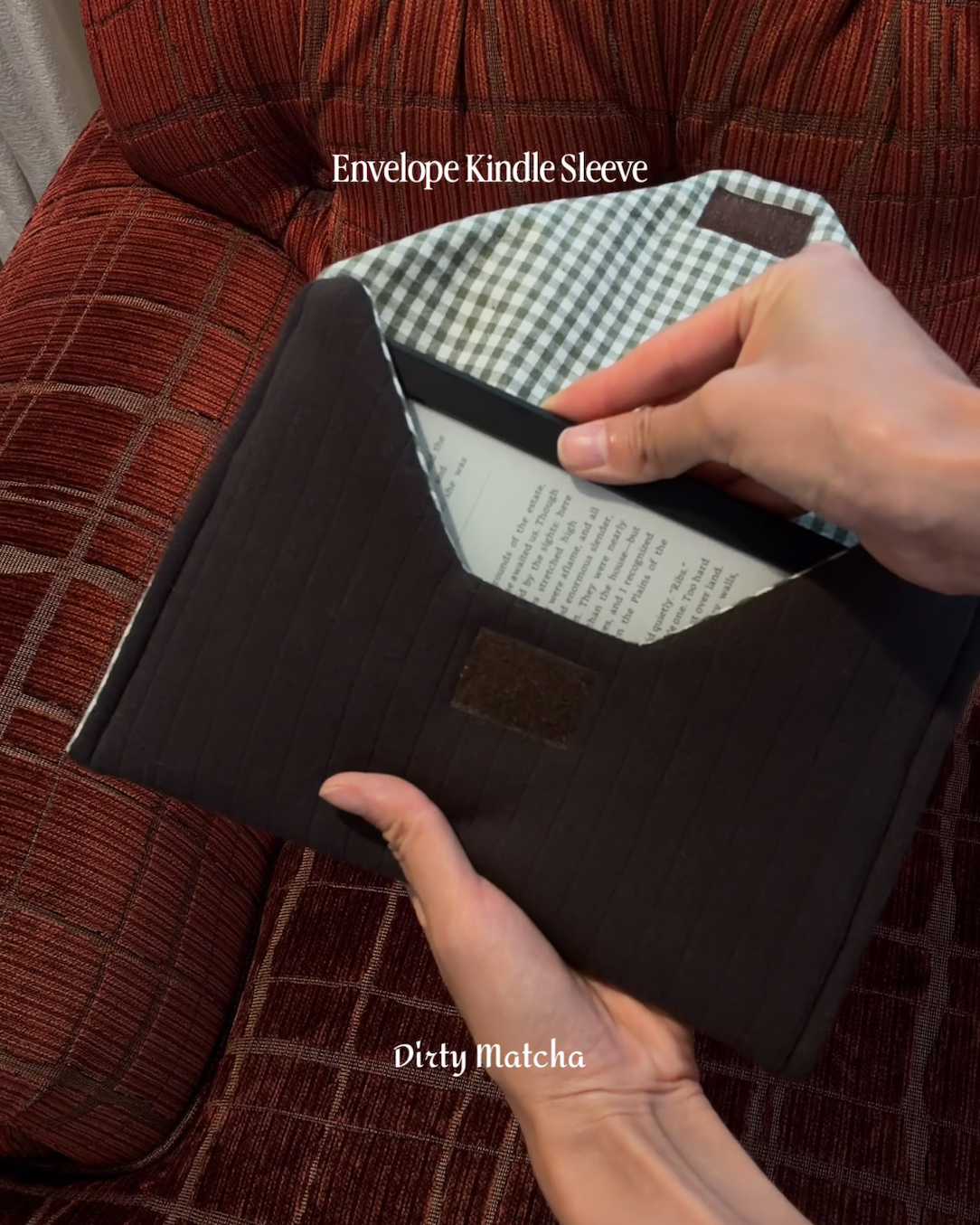 Hazel Pointelle Envelope Kindle Sleeve - Dirty Matcha