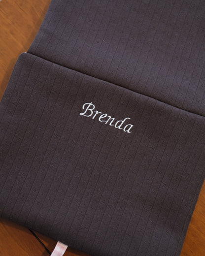 Hazel Pointelle Laptop Sleeve - Mulled Wine Gingham Lining - O Sleeves!