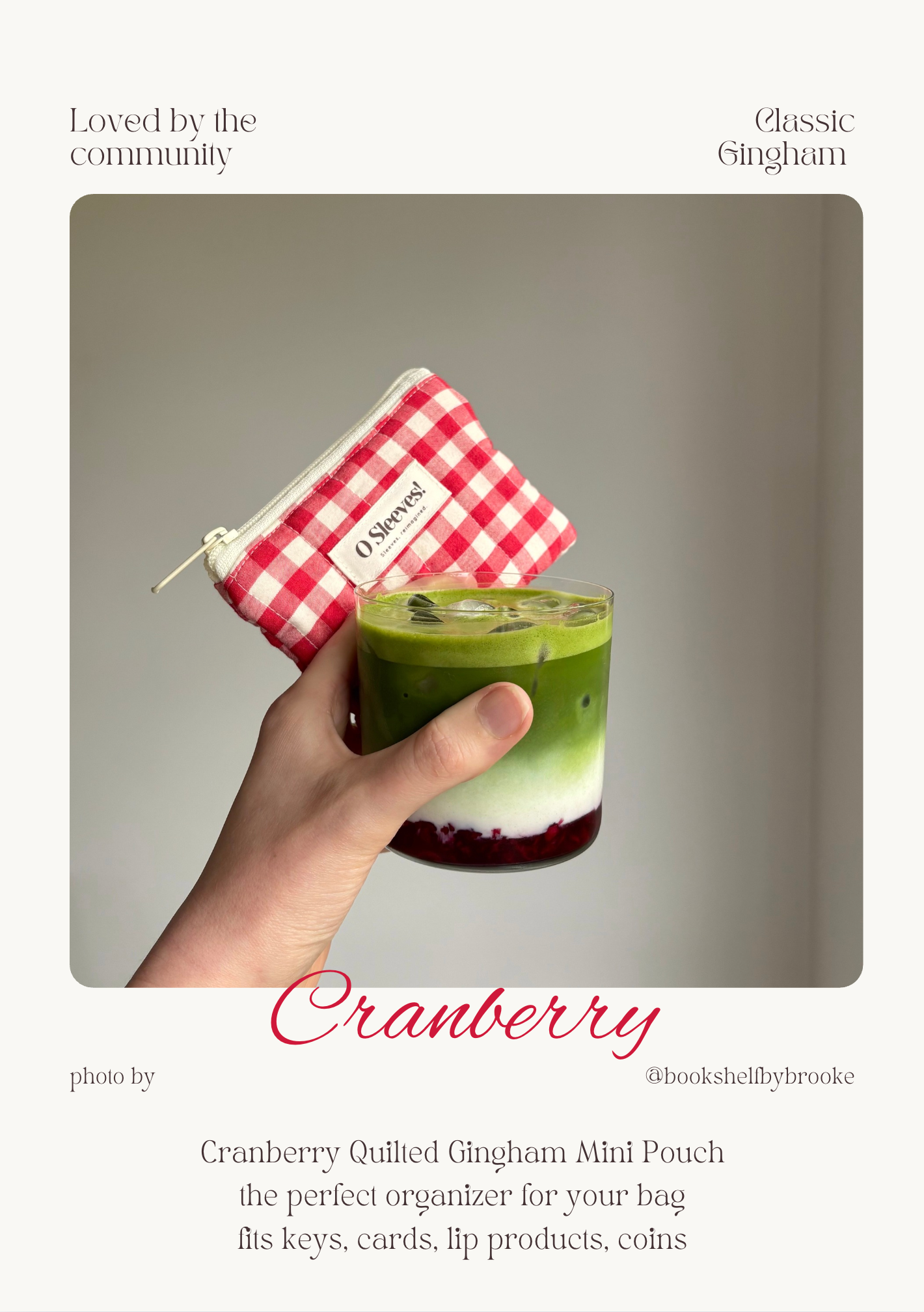 Cranberry Quilted Gingham Reader's Bundle