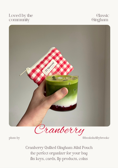 Cranberry Quilted Gingham Reader's Bundle