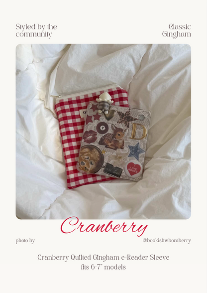 Cranberry Quilted Gingham e-Reader Sleeve - O Sleeves!