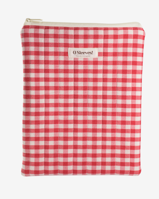 Cranberry Gingham Zip Book Sleeve