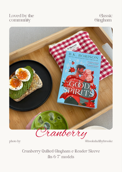 Cranberry Gingham e-Reader Sleeve