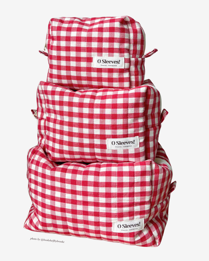 Ready-For-Anything Makeup Bag Trio (Cranberry) - O Sleeves!