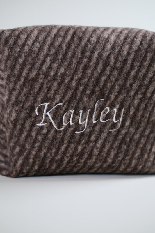 S'mores Wool-Blend Makeup Bag