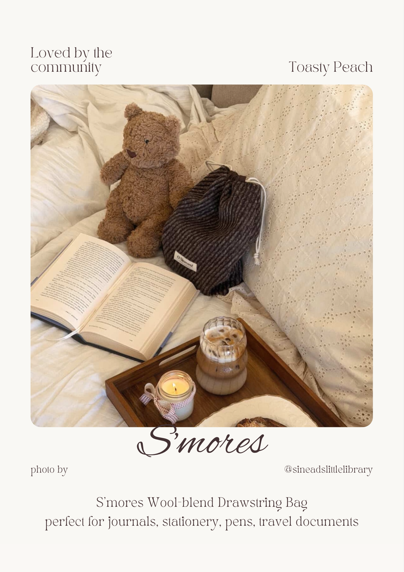 S'mores Wool-Blend Drawstring Bag