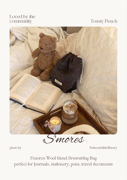 S'mores Wool-Blend Drawstring Bag
