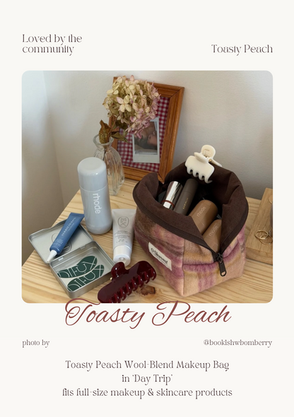 Limited: Toasty Peach Wool-Blend Makeup Bag